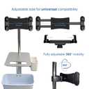 Premium Medical Cart for Handheld Ultrasound, Universal Tablet & iPad Mount, 360° Lockable Wheels, Probe & Gel Bottle Holders