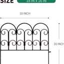 Garden Edging Border Decorative Fences Panel 18" W x 16" H 5 Pack for Flower Bed Edging Rustproof Dog Animal Barrier Fencing for Yard Metal Black