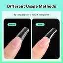 3 x JODSONE Square Nail Tips Full Cover Gel Nails 12 Sizes 360Pcs No Curve Extra Long Straight Curved Fake Tapered for Salon Design DIY at Home