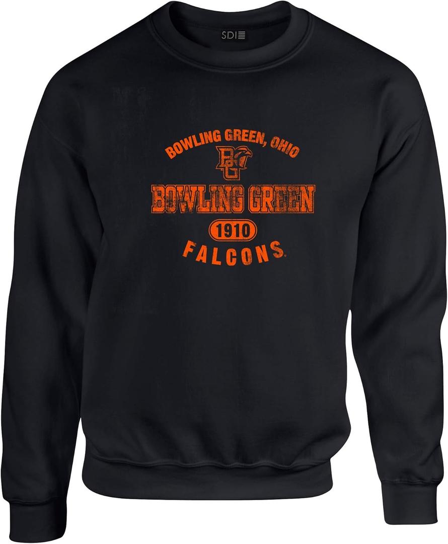 SDI Collegiate Apparel 50/50 Crewneck Sweatshirt, Vintage Design (Medium, Black)