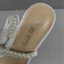 DREAM PAIRS Stiletto Bow Heels for Women Strappy Sparkly Rhinestone Square Toe Clear Crystal High Sandals for Party Wedding (10, White-pearl)