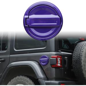 CheroCar ABS Gas Cap Cover Trim Fuel Tank Cover Decoration Kit for 2018-2021 Jeep Wrangler Accessories JL 2/4 Door (Purple)