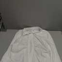 Women's Spring Solid Ruched Curved Hem White Shirt Top Long Sleeve Button Front T Shirt Blouse for Women