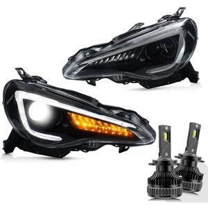 VLAND Headlights Assembly & D2S LED Bulbs Compatible for 2012-2019 Toyota 86 GT86 / 2013-2016 Scion FR-S / 2013-2019 Subaru BRZ, Plug & Play
