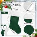 Set of 10 Christmas Velvet Trees Plush Stockings and Faux Fur Pillow Cover Set Mini Cone Tree Ornaments Tabletop Centerpiece with Storage Bag for Party Xmas Home Decoration(Dark Green,White)