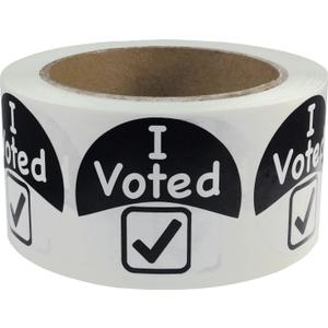 InStockLabels I Voted Black-and-White Circle Stickers, 2-Inch Round Labels, Pack of 500