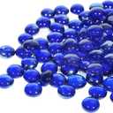 Fire Pit Glass, Cobalt Blue Firepit Rocks for Propane Firepit, Fireplace and Outdoor Decorative, 3/4 High Luster 10LB Round Fire Glass Beads, Cobalt Blue