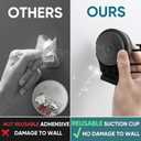 Soap Dish, Soap Bar Holder for Shower Suction Cup Stainless Steel No-Drilling Removable Waterproof Sponge Holder for Bathroom Bathtub Kitchen Sink(Black, 1-Tier)