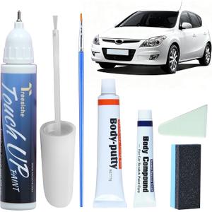 W6H Serenity White Pearl Touch Up Paint for Hyundai Exact Match, Car Paint Scratch Repair kit, 2 in 1 Scratch Remover Pen with Color-Matched Rapid Drying of Paint Coating