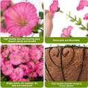 Artificial Faux Hanging Flowers Plants Baskets for Outdoors, Fake Silk Morning Glory Eucalyptus in Planter UV Resistant Realistic Outdoor Flowers for Outside Porch Patio Balcony Garden Yard Home Decor