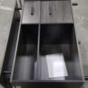 TribesignsFile Cabinet, Shaped Office Desk with Drawers and Storage Shelves, Gray