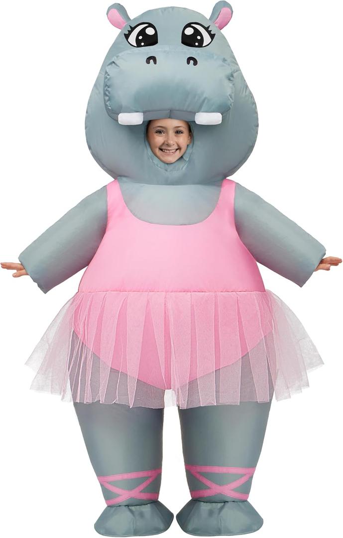 Spooktacular Creations Kids Inflatable Costumes, Fullbody Dancing Hippo Inflatable Costume, Hippo Blow Up Suits for Halloween Cosplay Themed Parties