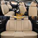 Coverado Car Seat Covers Full Set, 5 Seats Front Seat Cover and Back Seat Covers for Cars, Automotive Seat Covers Nappa Leather Waterproof Seat Covers, Car Seat Protectors Universal for Cars Red
