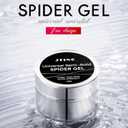Spider Gel for Nails Art, 3D Clear Spider Gel Elastic Painting Wire Drawing Nail Art Polish Apply with Chrome Powder for Line Sculpting Gel Soak Off UV LED Gel Polish Manicure DIY Nail Designs