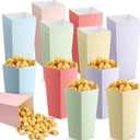 Jingmore 60 Pcs Large Pastel Popcorn Boxes Easter 7.8 Inches Tall Popcorn Container Assorted Color Snack Candy Buckets Holders for Wedding Movie Night Birthday Party Decorations