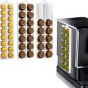 Neepanda Coffee Pods Holder Compatible for 24 Nespresso Vertuo Pods, Adjustable Capsule Organizer for 37-58mm/1.46-2.28inch K-Cups Pods, Ideal Space Saving Coffee Bar Accessory (White,2 Pack)
