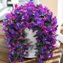 Faux Bougainvillea Artificial Flowers Plants for Outdoors Outside Decoration, 2pcs Fake Flowers Silk Long Trailing Vines UV Resistant Realistic for Front Door Porch Planter Urn Patio Balcony Yard, Mix (Dark Purple + Fuchsia)