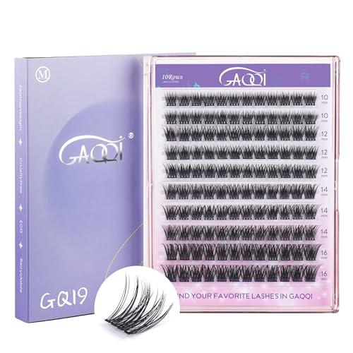 GAQQI Lash Clusters, Eyelash Clusters 120PCS C Curve Individual Lashes, Wispy Cluster Eyelash Extension 10-16mm Mixed Length, Natural Looking Cluster Lashes （GQ19,C,10-16mm)