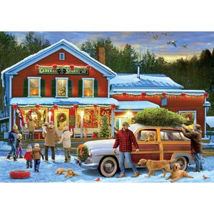 Buffalo Games General Store at Christmas Jigsaw Puzzle  500 Piece Christmas Puzzle for Adults, Winter Holiday Art by Greg Giordano