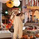 Unisex Adult Onesie Cartoon Goat Pajamas Animal Cosplay One Piece Comfy Sleepwear Homewear Halloween Costume (Brown, L)