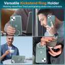 Hocase for iPhone 14/13 Case 6.1", with Magnetic Ring Stand [Compatible with MagSafe] [Military Grade Protection] Slim Shockproof Translucent Protective Phone Case - Teal