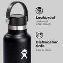 Hydro Flask Water Bottle - Insulated Stainless Steel - Non Spill, Leakproof in 21 Oz Black
