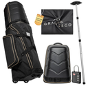 Hard Case Top 1680D Heavy Duty Oxford Fabric Travel Bag for Airlines with Wheels – Includes Custom Cover, Support Rod and TSA Lock. Excellent Protection, Foldable, Lightweight and Durable