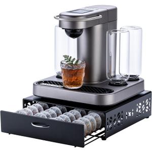 FlagShip for Bartesian Pod Holder Cocktail Pod Storage bartesian Capsule Organizer Bar Design And Cocktail Machine Stand Black Metal(40 Pods Capacity)