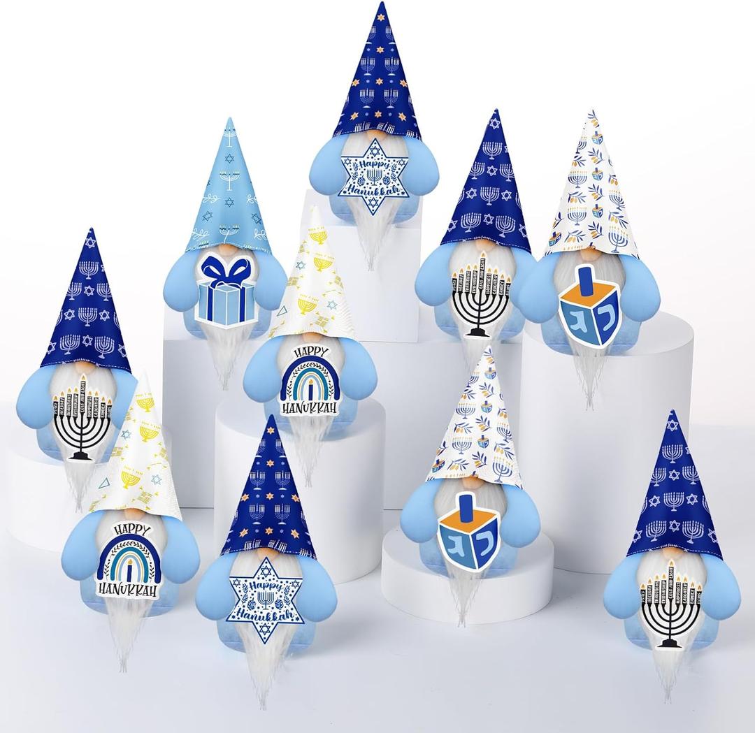 Jenaai 20 Pcs Patriotic Gnomes Xmas Ornaments with Appreciation Cards Christmas Holiday Gnomes Plush Tray Table Decor for Patriotic Party Favor Home Office Desk