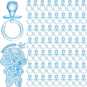 Coume 100 Pcs 2.5 Inch Baby Shower Pacifiers Acrylic Mini Baby Pacifiers Gifts Gender Reveal Party Favors for Gender Neutral Game Birthday Supplies(Blue)