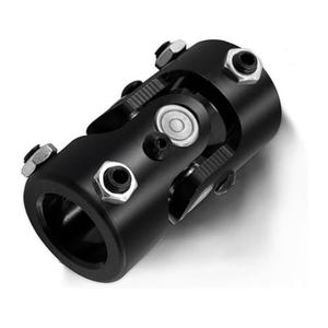 Ovabeyna 1" Round x 1" Round Black Steering Universal Joint Single U Joint Shaft,Total Length: 83mm (3-1/4")