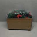 9Ft Pre-lit Christmas Garland with LED Lights Battery Operated, Holiday Decoration Stairs Wall Mantle Door Indoor Outdoor, Decorated with Red Flower, Balls, Berries, Snowy Pine, Christmas Collection