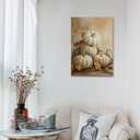 PHAMTE Fall Wall Art Decor Canvas, Fall Autumn Pumpkin Pictures Wall Decor Decorations Art for Living Room Home Harvest Thanksgiving Halloween, Vintage Framed Canvas Artwork for Walls Wall Decor 16x24