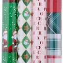 Gartner Studios 12 Foot Premium Traditional Whimsy Holiday Gift Wrapping Paper – 4 Rolls with Gridlines for Easy Cutting