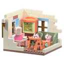 kvlidvo Koko's Cat Town DIY Miniature House Kit, Tiny White House Series Living Room Building Kit, Purrfect Dollhouse with 255PCS, Cat Toys Gift for Girls Boys Teens Kids Ages 3+