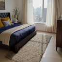 Soft Runner Rugs for Bedroom, Beige 3x7 Area Rugs Fluffy Rug Shaggy Area Rug Carpet, Bedside Rug for Living Room Bedroom Kids Room Home Decor