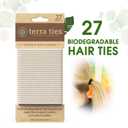 BIODEGRADABLE Elastic Hair Ties for Women & Men - Organic No Crease Blonde Hair Tie Ponytail Holders and Hairties for Buns - Plastic Free Hairbands for Women and Mens Hair - 5mm (27 count)