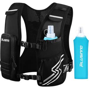 Running Vest for Women Men, Running Hydration Vest with 500ml Soft Flask & Touch-Screen Phone Pocket, Reflective Lightweight Hydration Backpack for Hiking with Adjustable Chest Waist Straps (X-Small-Small (Chest 25"-33"))