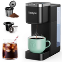 Tastyle Single Serve Coffee Maker, Iced and Hot Coffee Machine for K Cup & Grounds, Compact Design, 40oz Removable Water Reservoir, 6 to 24 Oz Brew Sizes, Fits 7.3" Travel Mug, Black