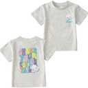 GLIGLITTR Toddler Boys Short Sleeve T-Shirt - Cotton Rabbit Graphic Tee for Kids, Soft Funny Letter Print Summer Outfit Top (Gray, 18-24M)