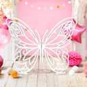 Large Size Wooden Butterfly Decor Giant Butterfly Decorations Craft Butterfly White Butterflies Large Butterfly Decorations DIY Art Craft for Room Decor Wedding Party (White)