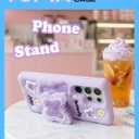 Cute 3D Butterfly Pop-Up Stand and Grip Phone Case for Samsung Galaxy S24 Ultra, Kawaii Cartoon Soft Silicone Phone Cover, Adorable Girly Design for Girls, Kids, Teens, and Women