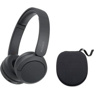 Sony WH-CH520 Compact Easy Carrying Wireless Bluetooth On-Ear Headphones with Microphone (Black) Bundle with Protective Hard Case for Headphones (2 Items)