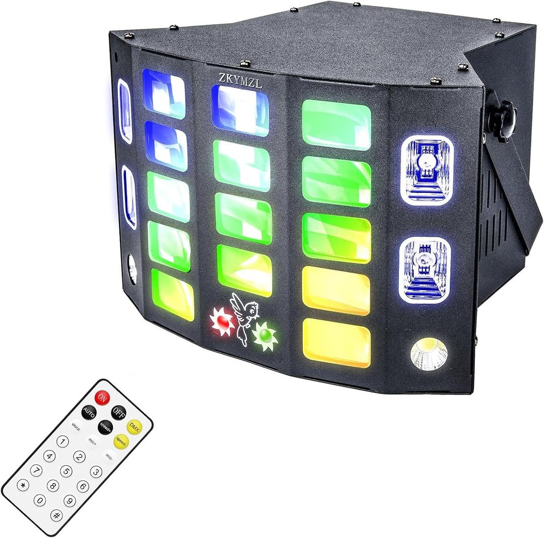 5 in 1 Disco Light DJ Light with Butterfly Beam Wash Pattern Strobe and 3535 LED Effect, Remote and DMX Control for Stage Wedding Bar Karawa Church Disco Show Party Lights...