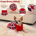 Dog Sweater for Small Dogs Plaid Checkered Knit Turtleneck Pullover Winter Clothes Boys Girls Stretch Puppy Doggie Chihuahua Yorkie Toy Poodle Pomeranian Christmas Pet XS