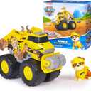 Paw Patrol: Rescue Wheels Rubbles Bulldozer, Toy Truck with Vehicle Transformation and Collectible Action Figure, Kids Toys for Boys & Girls Ages 3+