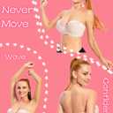 Dvpol Strapless Bra 38D Bras for Women Push up Clear Straps (Beige), 38D
