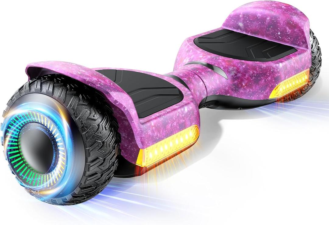 Gyroor Self Balancing Scooter New G13 All Terrain Balancing Scooter with LED Lights, Self Balancing Off Road with Bluetooth for Kids ages 6-12 and Adults-Black