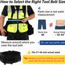 Tool Belt with Suspenders, Heavy Duty Adjustable Detachable Electrician Tool Pouch Belt, Utility Work Belts Suspenders for Men Electrician Carpenter Framers