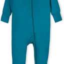 Gerber unisex-baby Toddler Buttery-soft Snug Fit Footed Pajamas With Viscose Made With Eucalyptus , Teal, 0-3 Months
